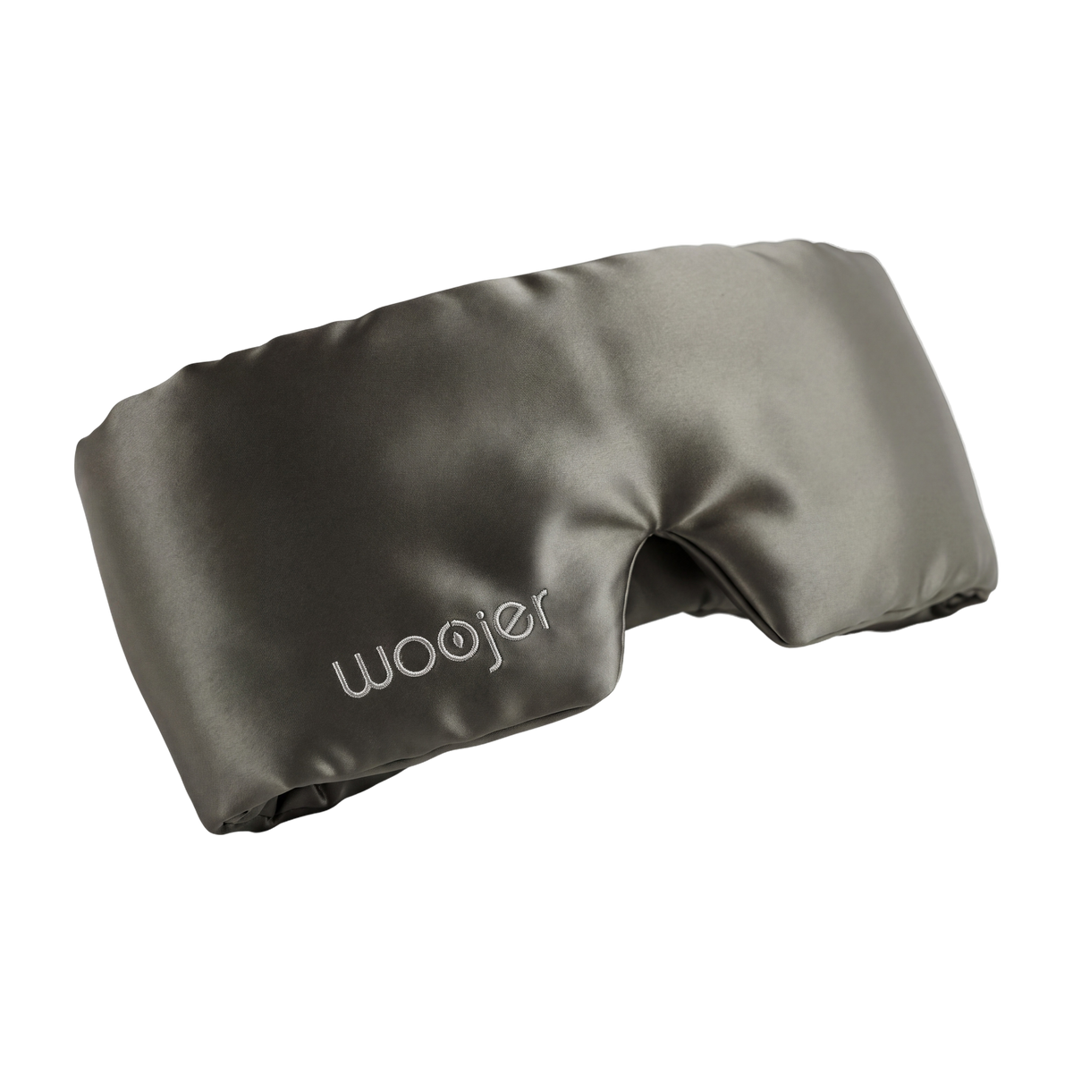Woojer Silk Eye Mask in 100% silk with embroidered Woojer logo